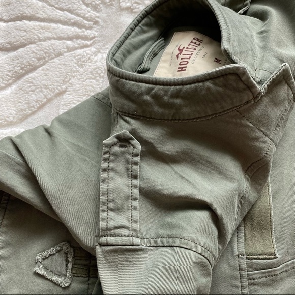 Hollister Green Button Up Utility Jacket Women’s Size Medium - Picture 6 of 11